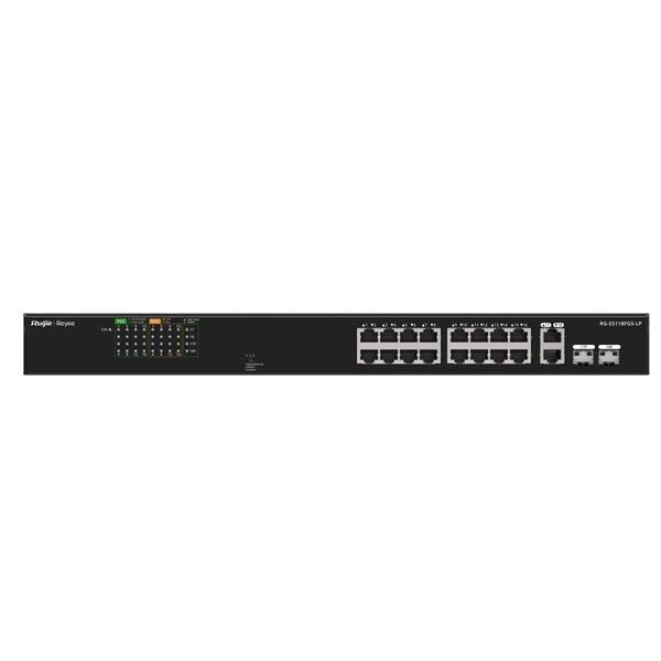 RUIJIE REYEE 16port RG-ES118FGS-LP 10/100 2-UPLINK 2-SFP 120W YÖNETİLEMEZ POE SWITCH