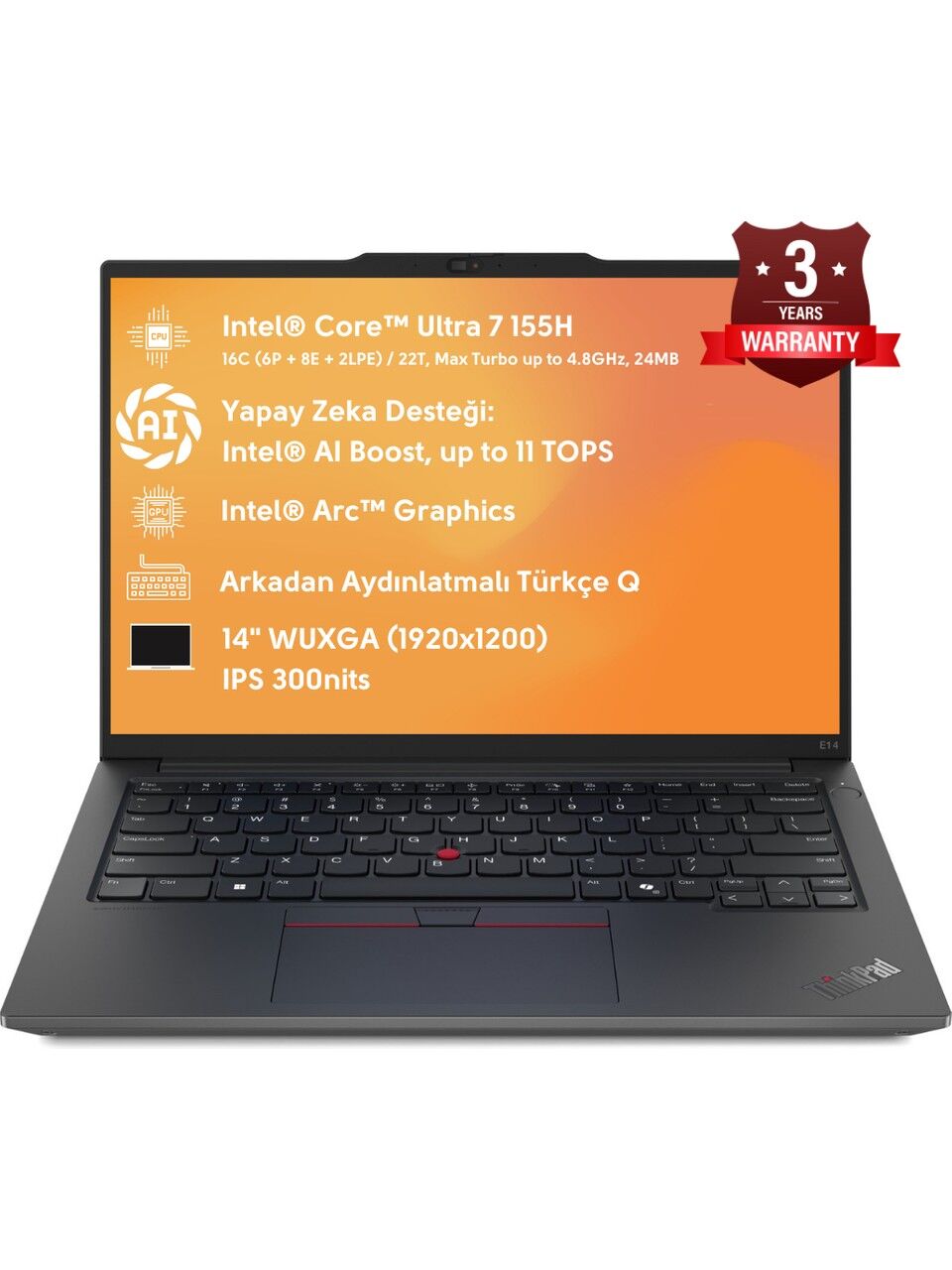 Lenovo E14 Ultra 7 155H 32GB 1TB 14'' DOS