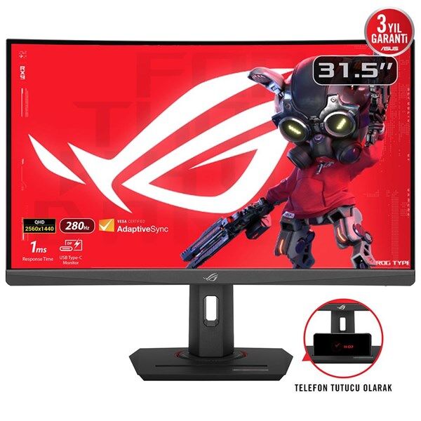 ASUS 31.5'' FAST VA ROG STRIX XG32WCMS 1MS 280HZ HDMI-DP USBC KAVISLI KAMING MONİTÖR 2560X1440