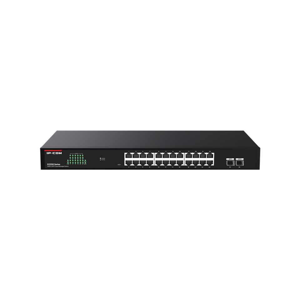 IP-COM G2226F 24 PORT GIGABIT + 2XSFP UPLINK CLOUD YÖNETİLEBİLİR RACKMOUNT SWITCH