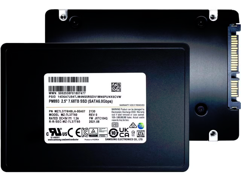 SAMSUNG 7.68TB 2.5'' PM893 MZ7L37T6HBLA-00A07 Sata-3 Enterprise SSD Disk Kutusuz