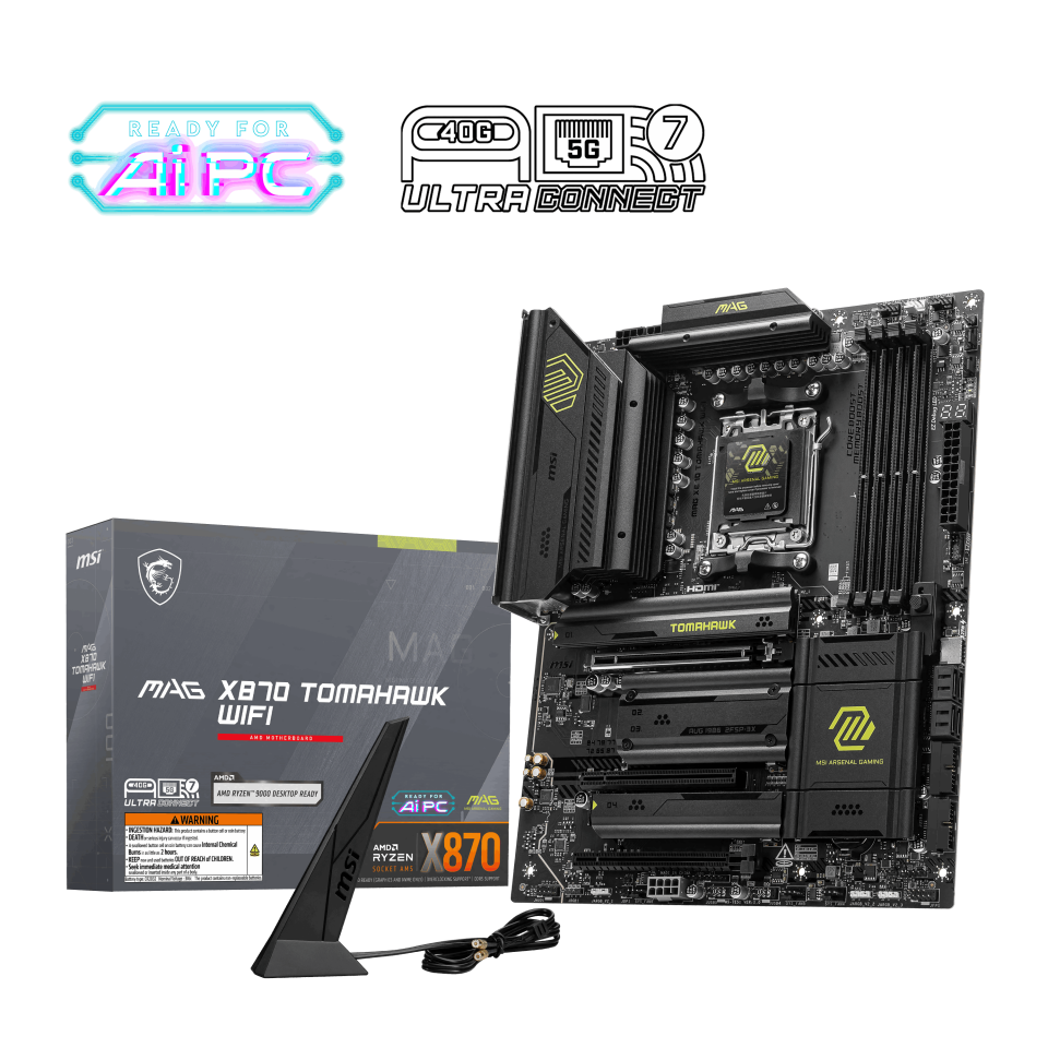 MSI MAG X870 TOMAHAWK WIFI-7 DDR5 HDMI DP PCIe 16X v5.0 AM5 ATX