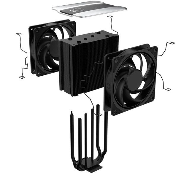 COOLERMASTER V4 ALPHA 3DHP MAZ-T2HP-217PK-R1 AM5-1851P HAVA SOĞUTMALI DUAL İŞLEMCİ FANI