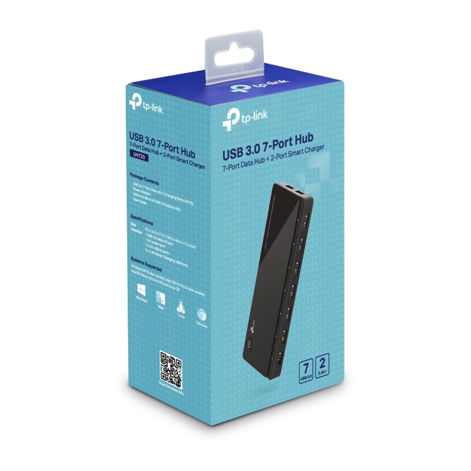 TP-Link UH720 USB 3.0 7 Portlu USB Çoklayıcı (+2 Şarj Portu)