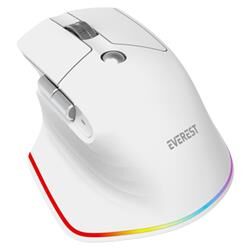 Everest SMW-178 HANDY 2in1 4000 DPI Yatay/Dikey Wheel Ergonomik RGB Mouse BEYAZ