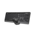 A4 TECH FG1035 Kablosuz Q Trk Optic Mouse Siyah/Gri Multimedya Klavye - Mouse Set