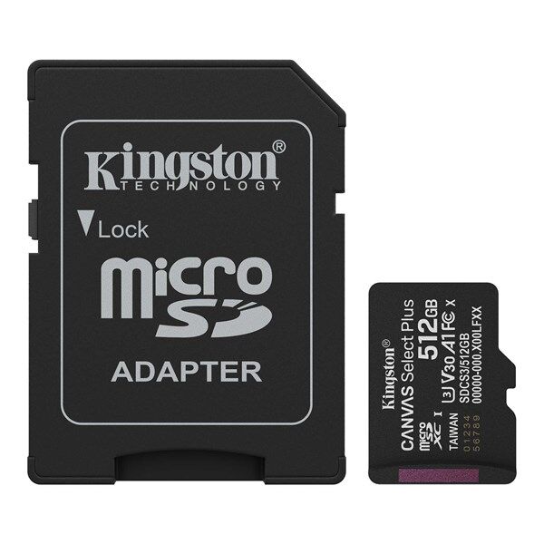 KINGSTON 512GB CANVAS SELECT PLUS SDCS3/512GB MICRO-SD HAFIZA KARTI