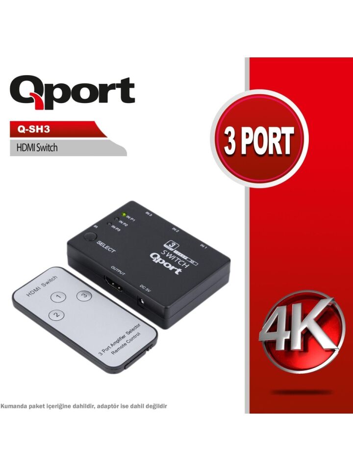 QPORT Q-SH3 HDMI SWITCH 3 PORT