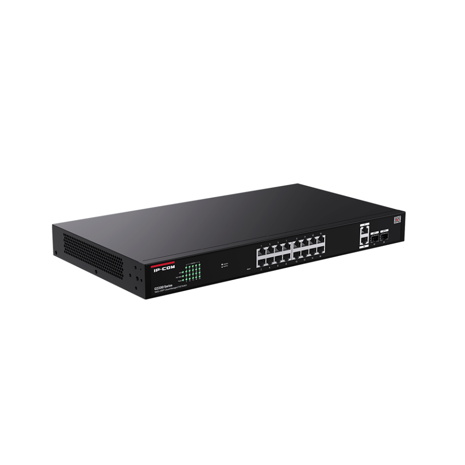 IP-COM G2220P-16-250W 16 PORT GIGABIT+2XRJ45/SFP UPLINK 250W POE CLOUD YÖNETİLEBİLİR RACKMOUNT SWITCH