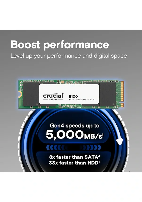 Crucial E100 2TB SSD m.2 NVMe PCIe CT2000E100SSD8