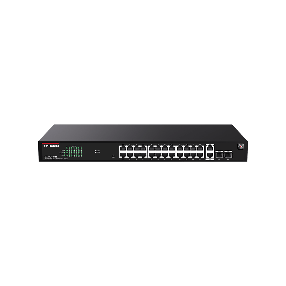 IP-COM G2228P-24-410W 24 PORT GIGABIT+2XRJ45/SFP UPLINK 370W POE CLOUD YÖNETİLEBİLİR RACKMOUNT SWITCH
