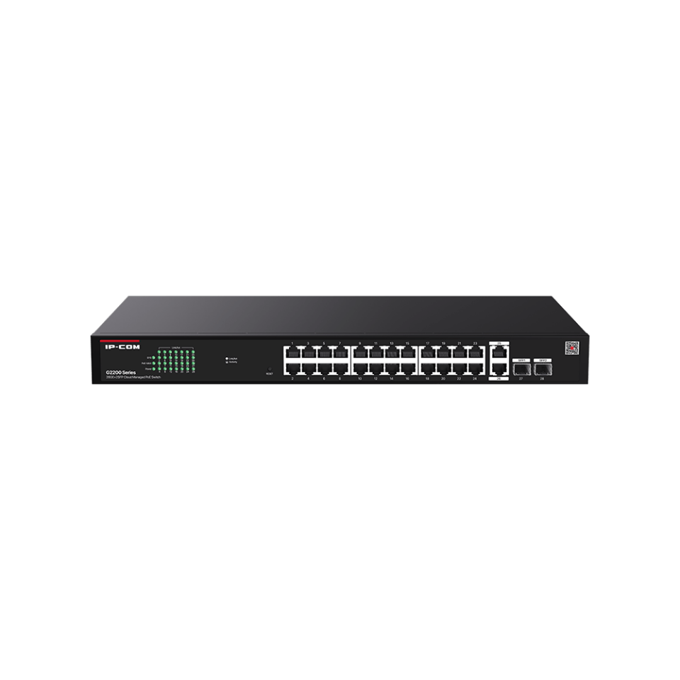 IP-COM G2228P-24-410W 24 PORT GIGABIT+2XRJ45/SFP UPLINK 370W POE CLOUD YÖNETİLEBİLİR RACKMOUNT SWITCH