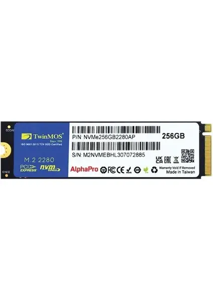 TwinMOS 256GB SSD m.2 NVMe NVMe256GB2280AP