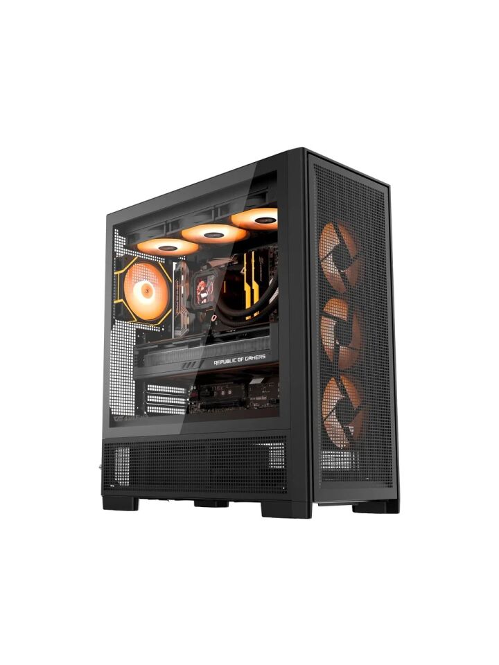 AIGO AIRNOVA Siyah 850W 80+ Bronze 7 Fanlı  ARGB Mid Tower Kasa