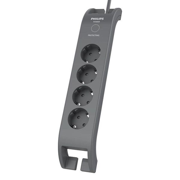 PHILIPS 4-lü SPN3140A/62 900 Joules Akım Koruma Prizi GRİ
