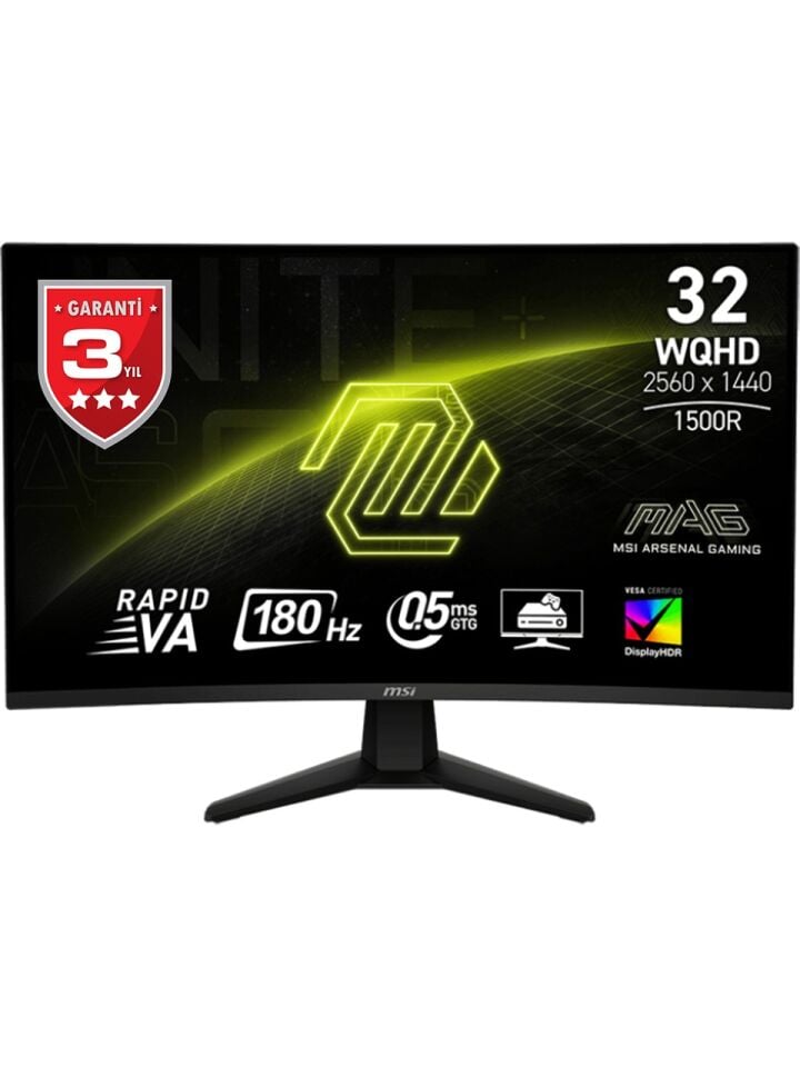 MSI 31.5 32CQ6F Curved 1500R RAPID VA 1ms Adaptive-Sync Siyah WQHD Monitör