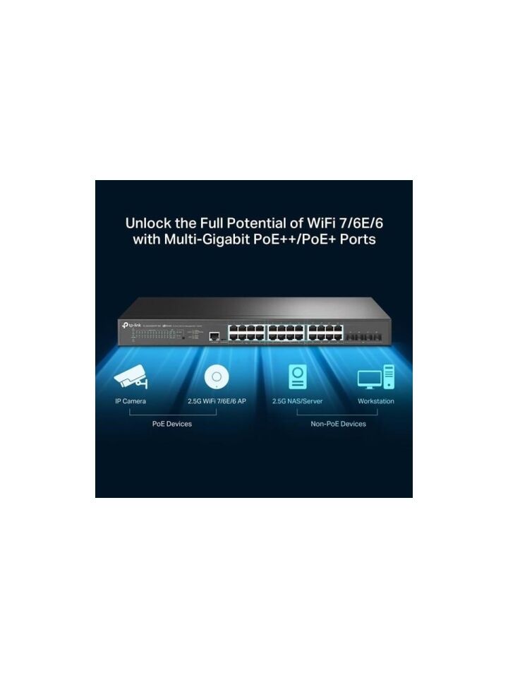 TP-LINK OMADA TL-SG3428XPP-M2 24-PORT 2.5GB 4 PORT 10GE SFP+ L2+ 500W POE YÖNETİLEBİLİR SWITCH