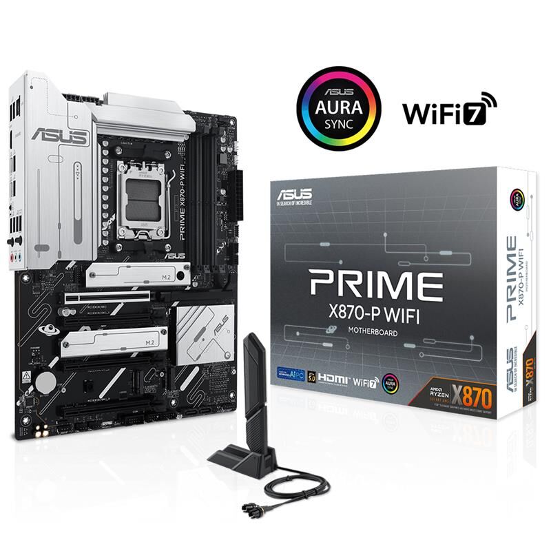 ASUS PRIME X870-P WIFI DDR5 8000MHZ 1XHDMI 2XUSB4 4XM.2 ATX AM5 (AMD AM5 9000/8000/7000 SERİLERİ İLE UYUMLU)