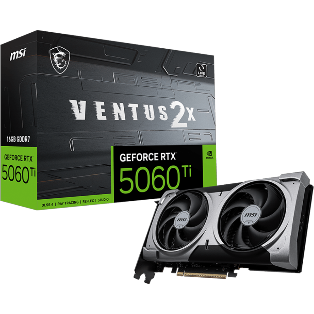MSI VGA GEFORCE RTX 5060 TI 16G VENTUS 2X OC PLUS 16GB GDDR7 128B DX12