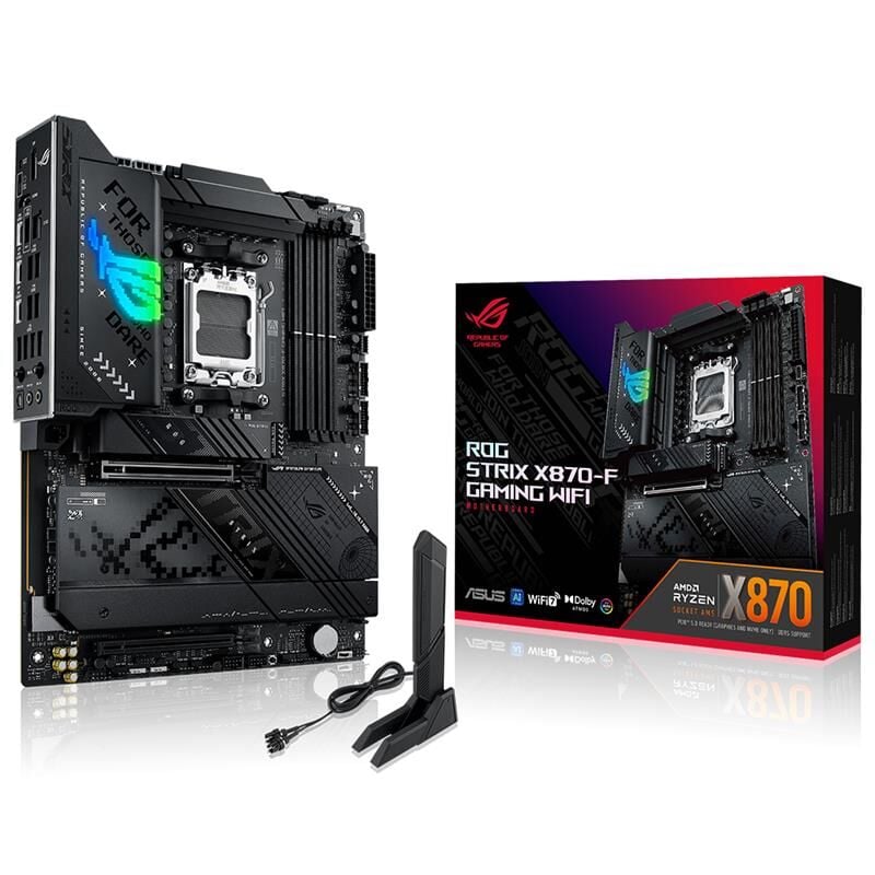 ASUS ROG STRIX X870-F GAMING WIFI DDR5 8000MHZ 1XHDMI 1XDP 4XM.2 2XUSB4 AM5 ATX (AMD AM5 9000/8000/7000 SERİ İLE UYUMLU)