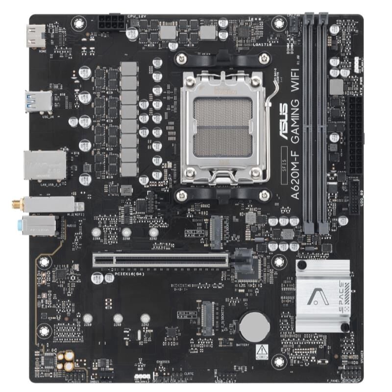 ASUS A620M-F GAMING WIFI6 DDR5 8000MHZ 1XHDMI 2XM.2 AM5 (AMD AM5 9000/8000/7000 SERİLERİ İLE UYUMLU)