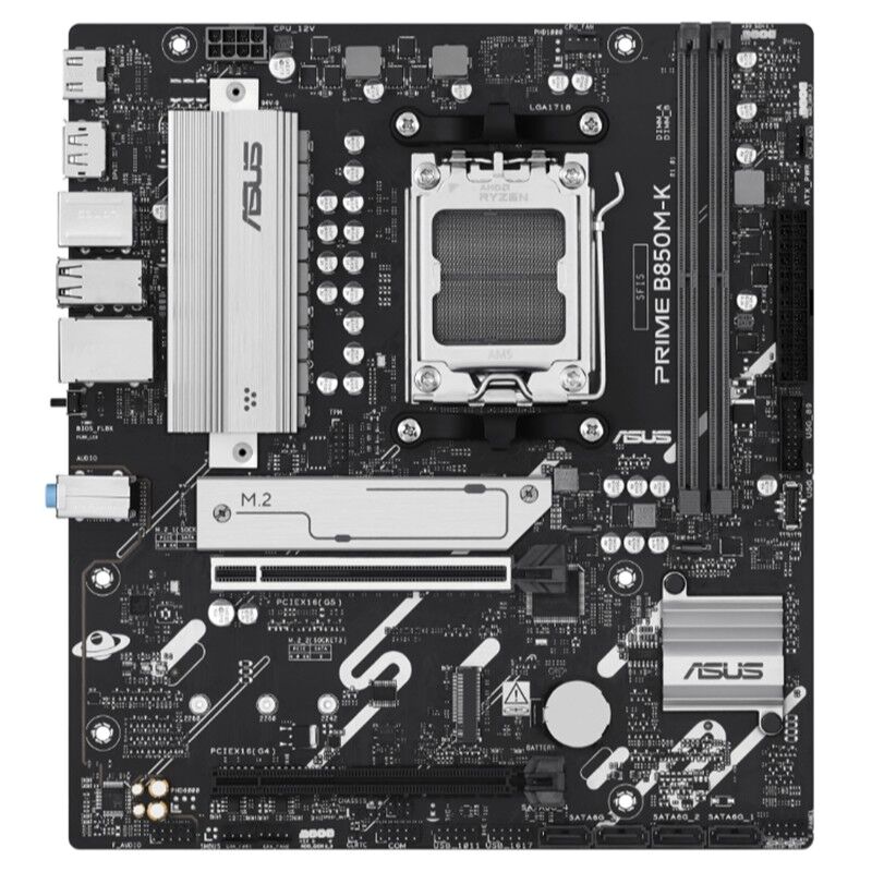 ASUS PRIME B850M-K DDR5 8400MHZ 1XHDMI 1XDP 2XM.2 USB2.0 MATX AM5(AMD AM5 9000/8000/7000 SERİLERİ İLE UYUMLU)