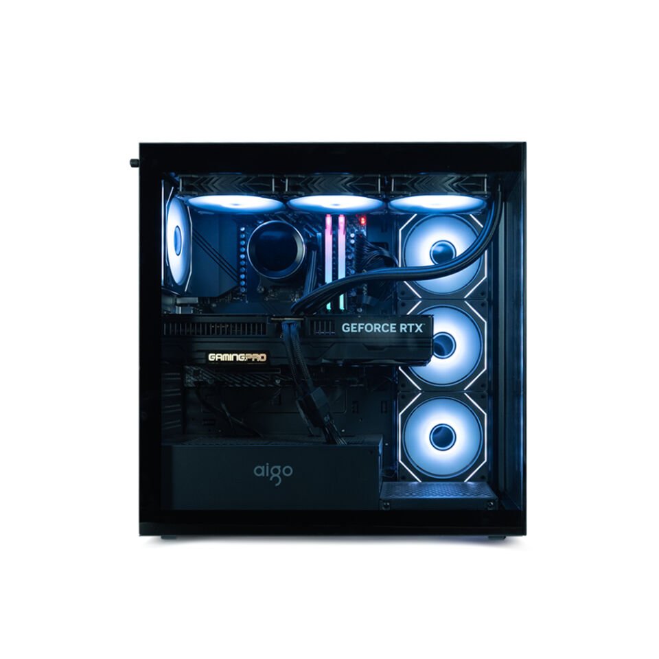 AIGO DS900 Beyaz 850W 80+ Bronze ARGB Mid Tower Kasa