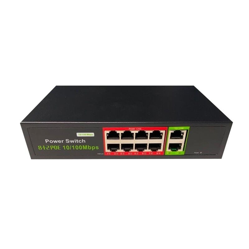 URANIUM POE-8002-96W 8 PORT 10/100 + 2 PORT 10/100 RJ45 UPLINK WATCH-DOG POE SWITCH (REALTEK CHIPSET)