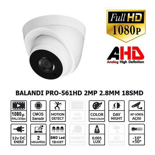Balandi PRO-561HD 2MP 2.8mm 18Smd AHD Dome