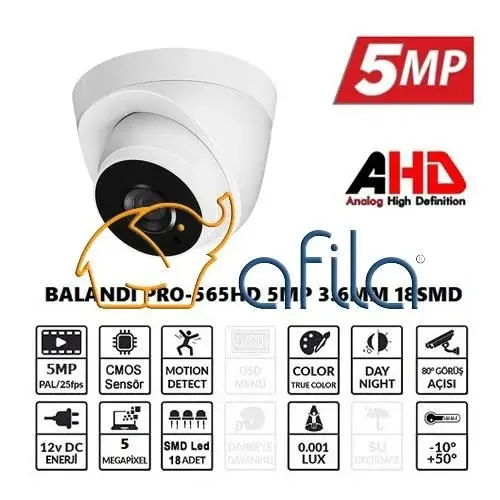 Balandi PRO-565HD 5MP 3.6mm 18Smd AHD Dome