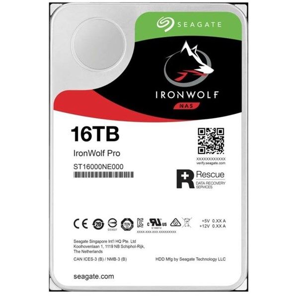 SEAGATE 3.5'' 16TB IRONWOLF PRO ST16000NT001 7200 RPM 256MB SATA-3 NAS Diski