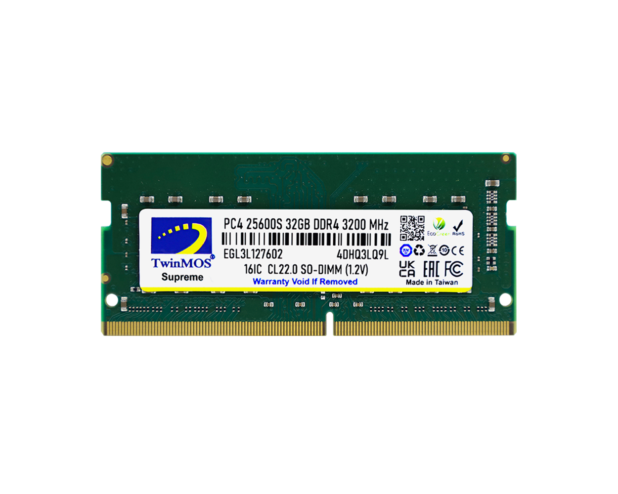 TWINMOS 32GB DDR4 3200MHZ NOTEBOOK RAM VALUE MDD432GB3200N