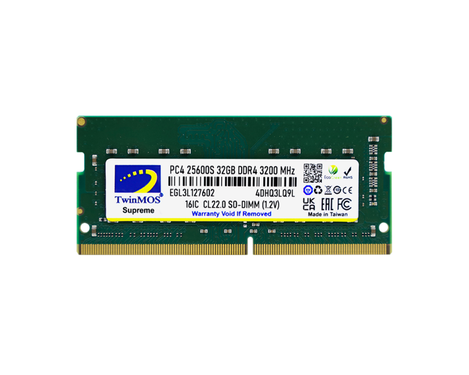 TWINMOS 32GB DDR4 3200MHZ NOTEBOOK RAM VALUE MDD432GB3200N
