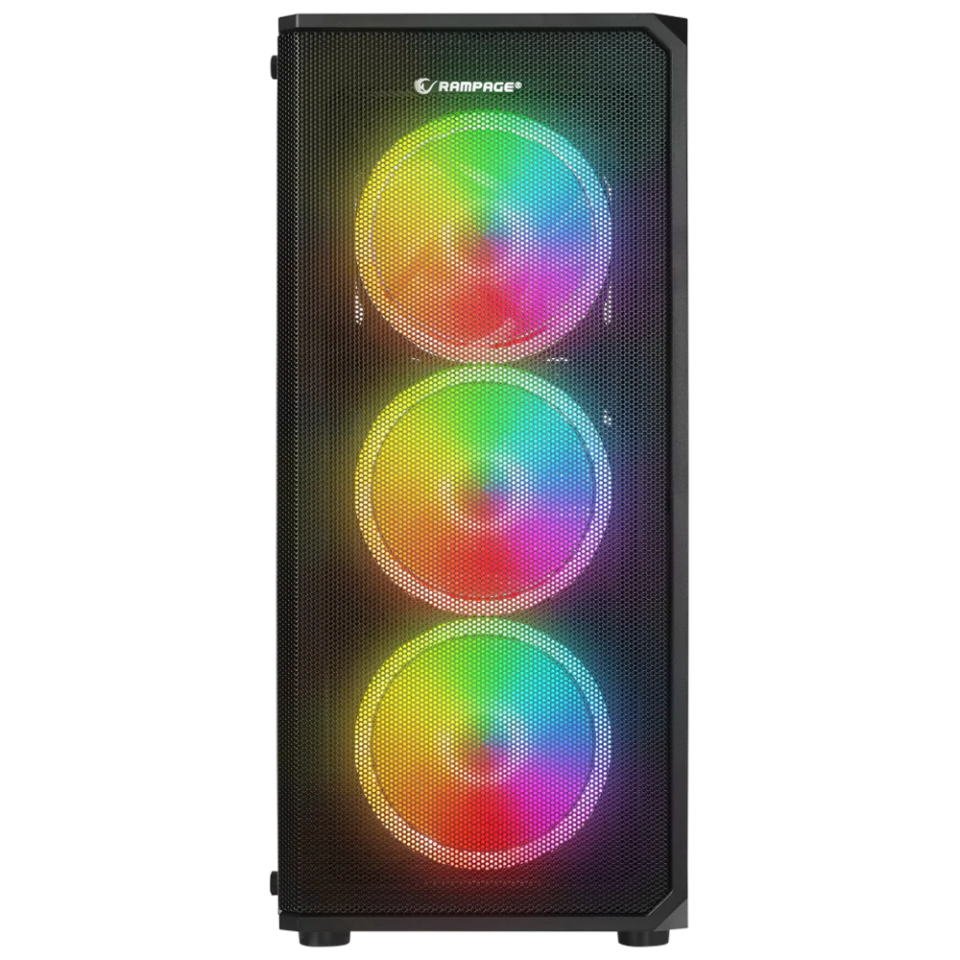 Rampage HELIOS Mesh 650W 80+ Siyah Rainbow ATX Mid-T Gaming Oyuncu Kasası