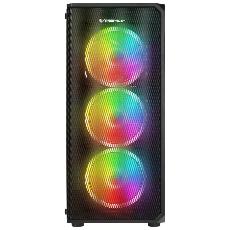 Rampage HELIOS Mesh 650W 80+ Siyah Rainbow ATX Mid-T Gaming Oyuncu Kasası