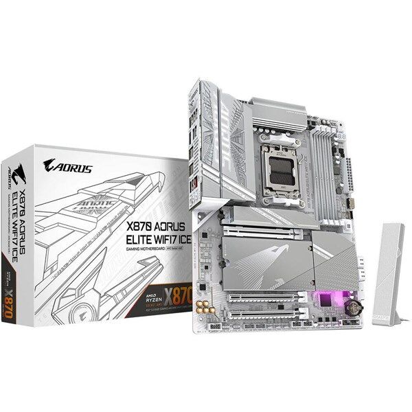 GIGABYTE X870 AORUS ELITE WIFI-7 ICE DDR5 HDMI DP PCIe 16X v5.0 AM5 ATX