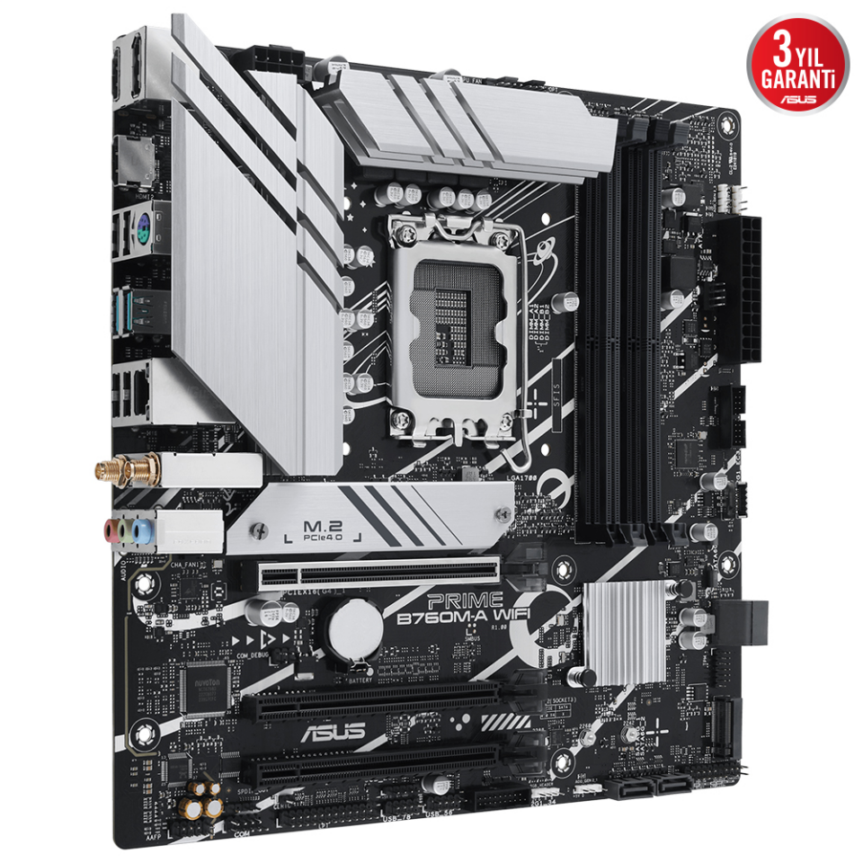 ASUS PRIME B760M-A WIFI-6E DDR5 HDMI DP PCIe 16X v4.0 1700p mATX