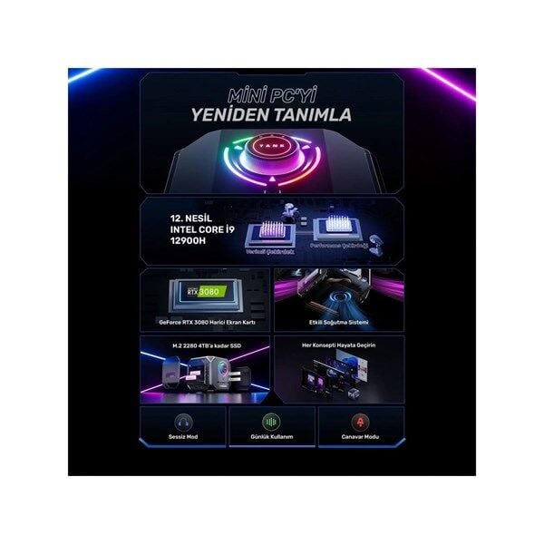 RAXIUS MP M1A İ9 3080-129H001 CORE i9 12900H 16GB RAM 512GB NVME RTX 3080 FDOS GAMING MINI PC