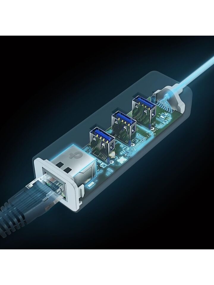 TP-Link UE330C USB 3.0 Type-C to with 3-Port USB3.0 Type-A Hub Network Adapter