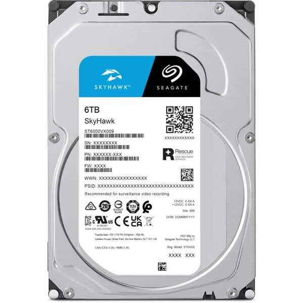 SEAGATE 3.5'' 6TB SKYHAWK ST6000VX009 5400 RPM 256MB SATA-3 Güvenlik Diski