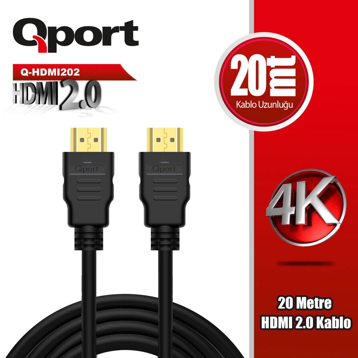 Qport Q-HDMI202 20m Hdmi Kablo