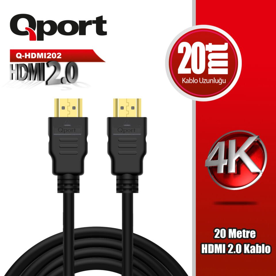 Qport Q-HDMI202 20m Hdmi Kablo