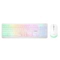 EVEREST Q TR KM-1500 Beyaz Kablosuz Rainbow Aydınlatmalı Q Multimedia Klavye + Mouse Set