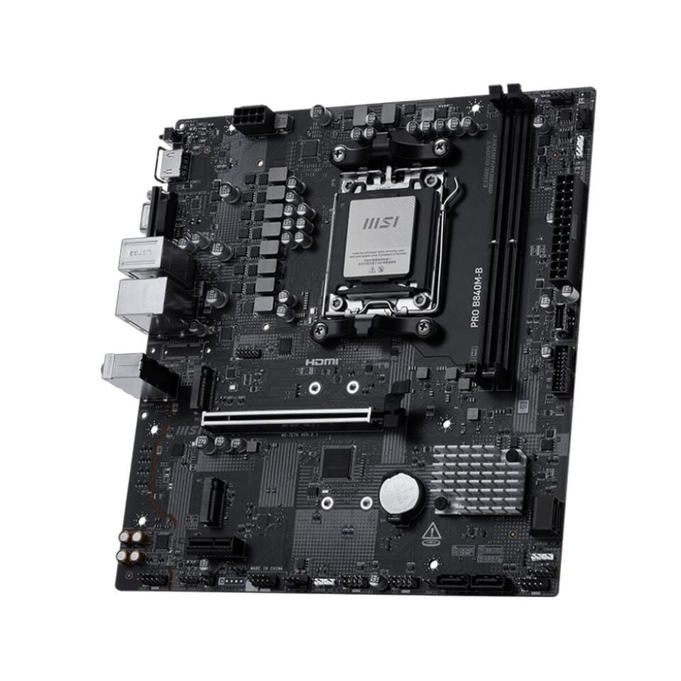 MSI PRO B840M-B DDR5 8000MT/S 1XHDMI 2XM.2 USB-C AM5 MATX (AMD AM5 9000/8000/7000 SERİLERİ İLE UYUMLU)