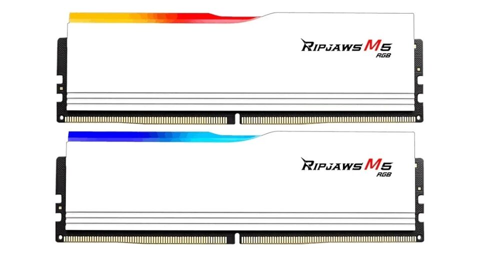 GSKILL 32GB (2X 16GB) DDR5 6000MHZ CL36 DUAL KIT RGB PC RAM RIPJAWS M5 F5-6000J3636F16GX2-RM5RW BEYAZ