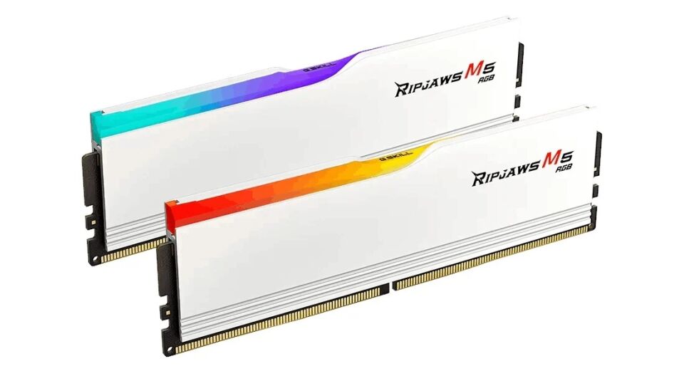 GSKILL 32GB (2X 16GB) DDR5 6000MHZ CL36 DUAL KIT RGB PC RAM RIPJAWS M5 F5-6000J3636F16GX2-RM5RW BEYAZ