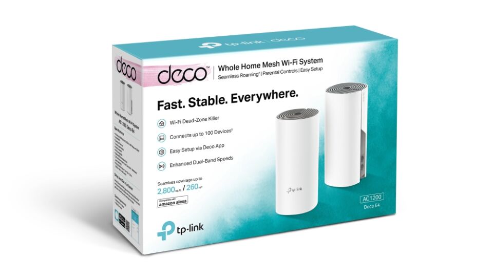 TP-LINK DECO E4-2P 1200mbps AC1200 Dual Band Mesh Router 2-li paket