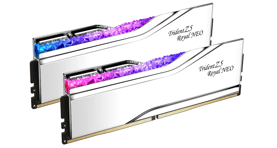 GSKILL 32GB (2X 16GB) DDR5 6000MHZ CL26 DUAL KIT PC RAM TRIDENT Z5 ROYAL NEO SILVER F5-6000J2636H16GX2-TR5NS