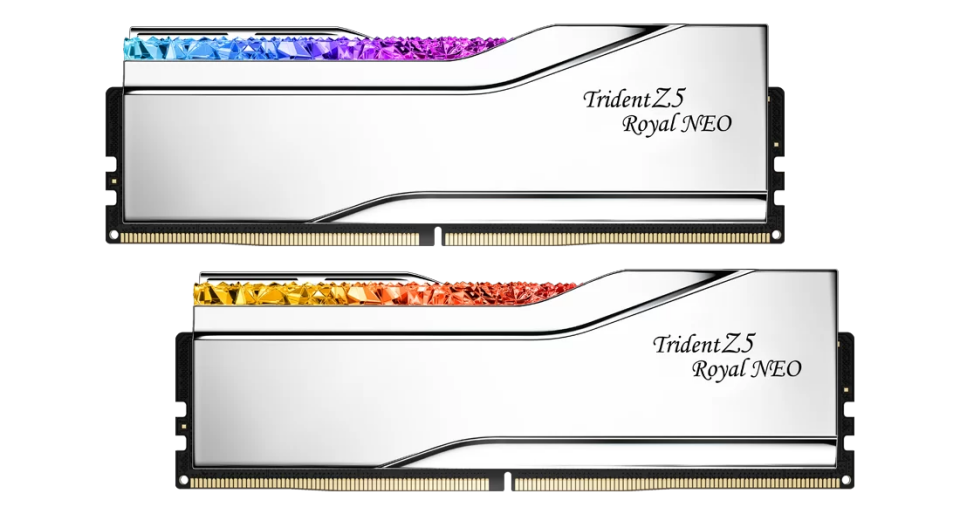 GSKILL 32GB (2X 16GB) DDR5 6000MHZ CL26 DUAL KIT PC RAM TRIDENT Z5 ROYAL NEO SILVER F5-6000J2636H16GX2-TR5NS