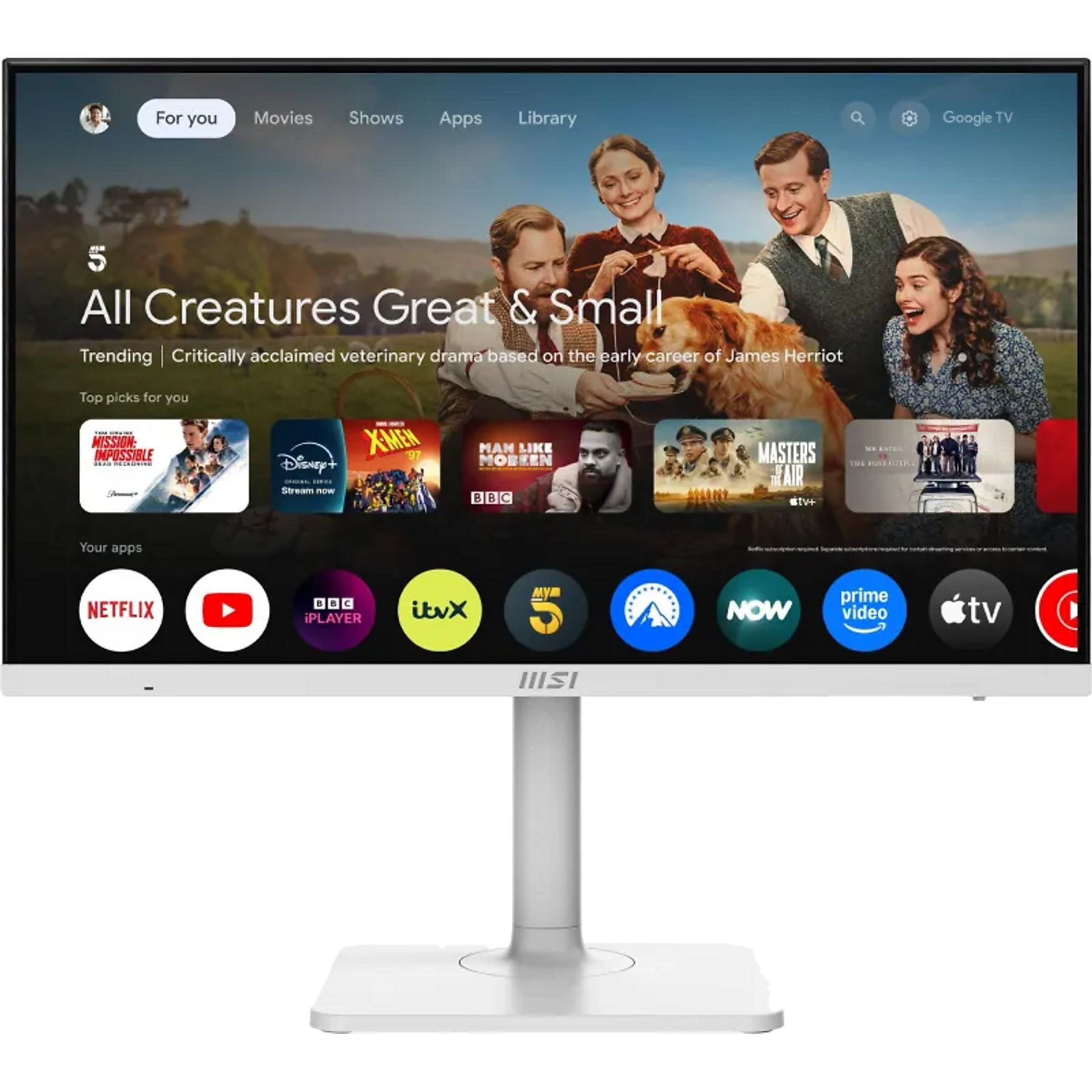 MSI 27'' Flat IPS Modern 1ms 60Hz Pivot Beyaz Smart Monitör (3840x2160) MD272UPSW